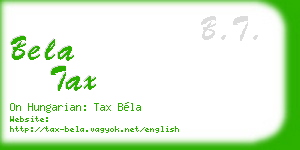 bela tax business card